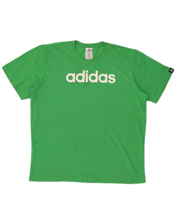 T-shirt grafica Adidas Climalite da uomo XL in cotone verde