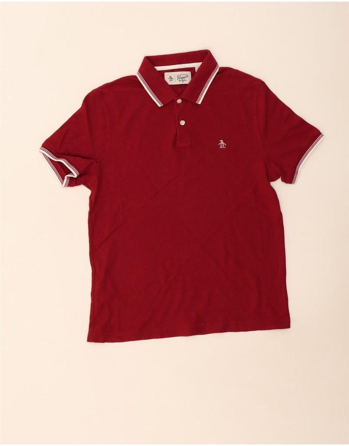 Polo da uomo Penguin piccola in cotone bordeaux