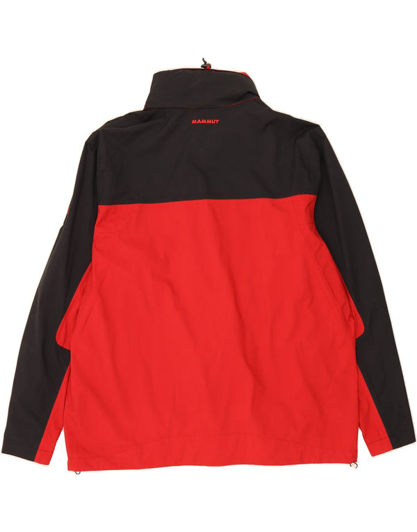 MAMMUT Giacca antipioggia da uomo con cappuccio UK 42 XL Rosso Colourblock