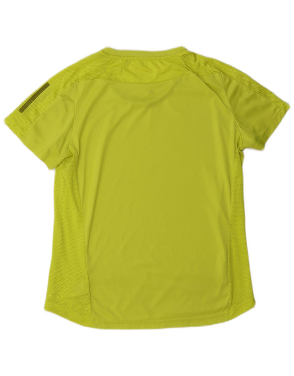 Adidas T-shirt da corsa a maniche corte da donna Top UK 16/18 Large Giallo Sport