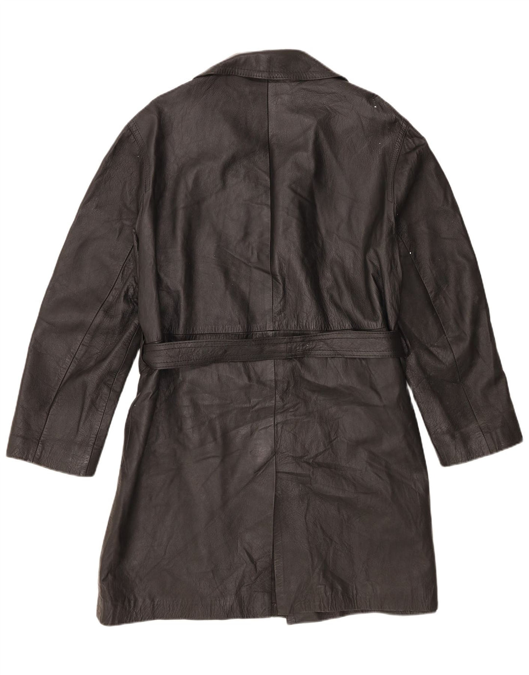 Cappotto in pelle vintage da donna UK 14 grande nero