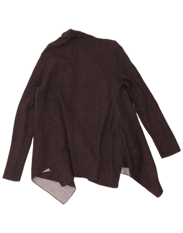 Maglione cardigan aperto asimmetrico da donna Zara UK 16 grande viscosa grigia