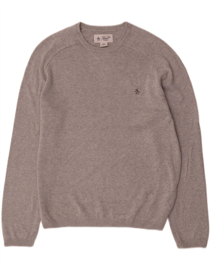 Maglione da uomo girocollo Penguin, grande cotone grigio