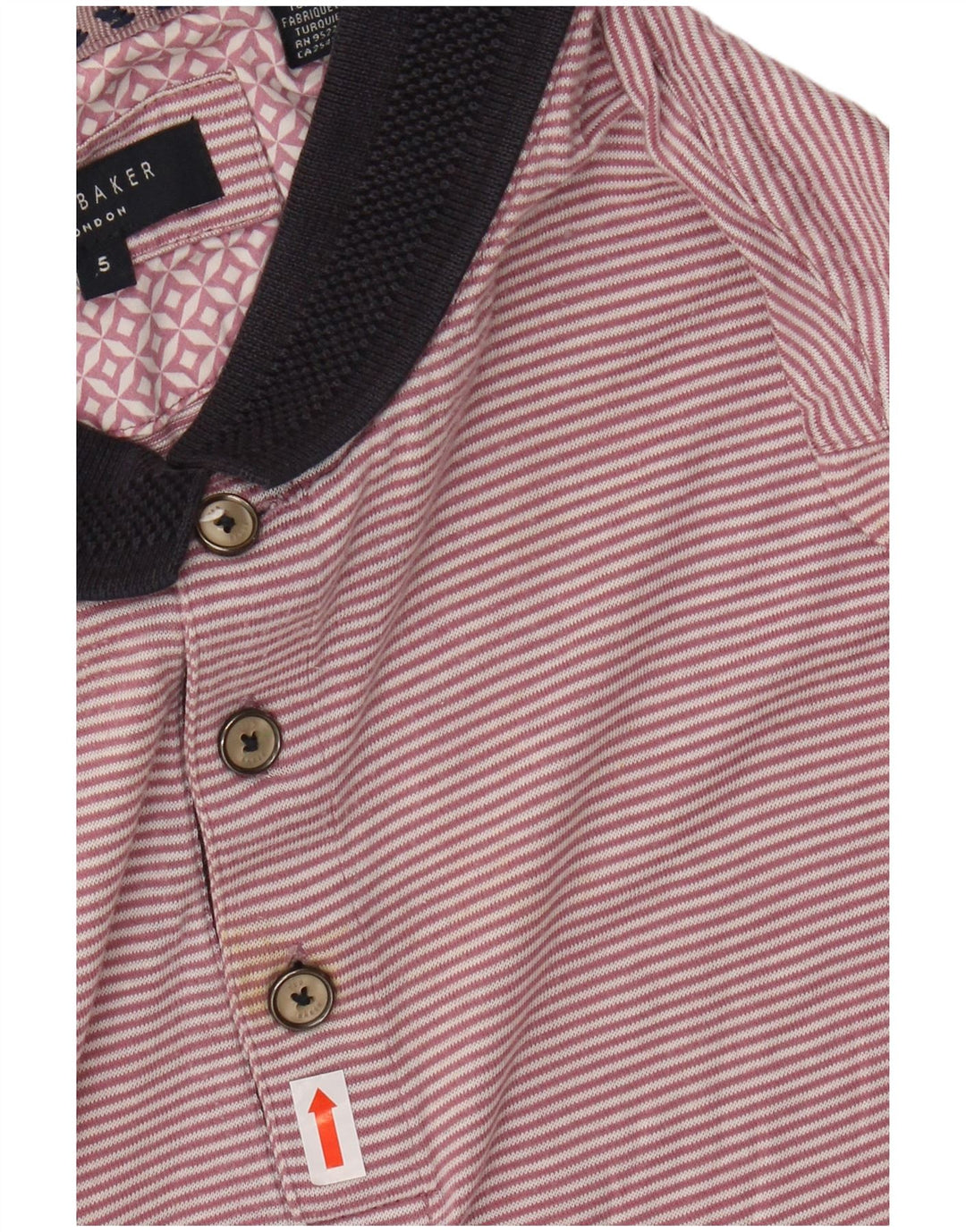 Polo da uomo TED BAKER taglia 5 XL cotone gessato rosa