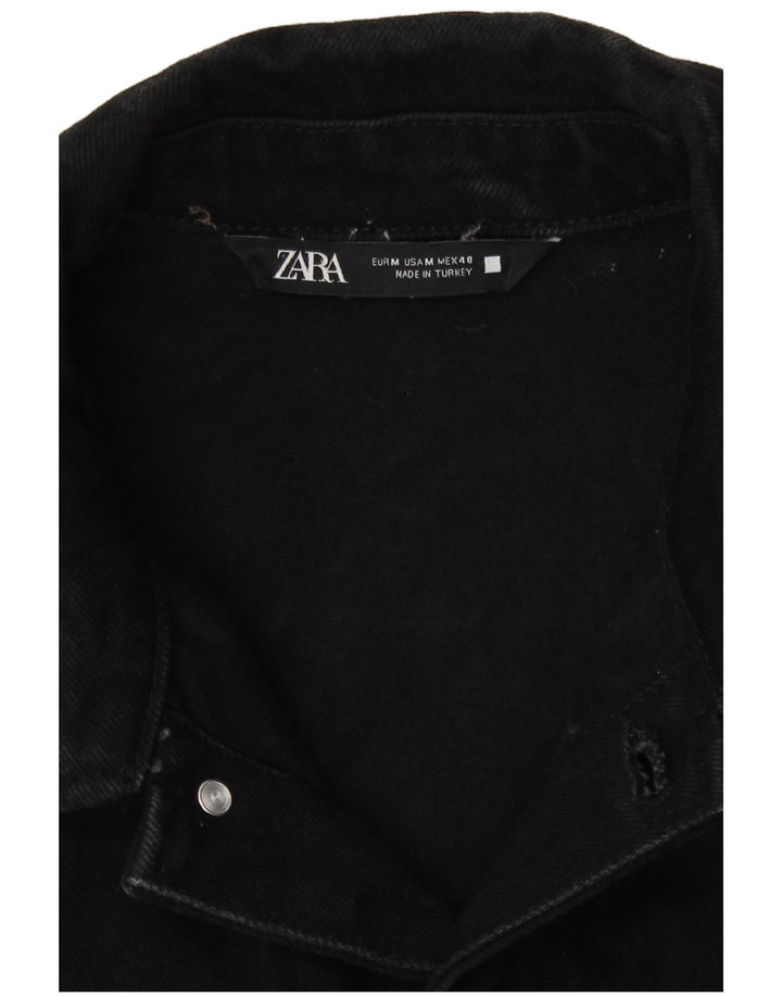 Giacca di jeans da uomo Zara UK 38 cotone nero medio
