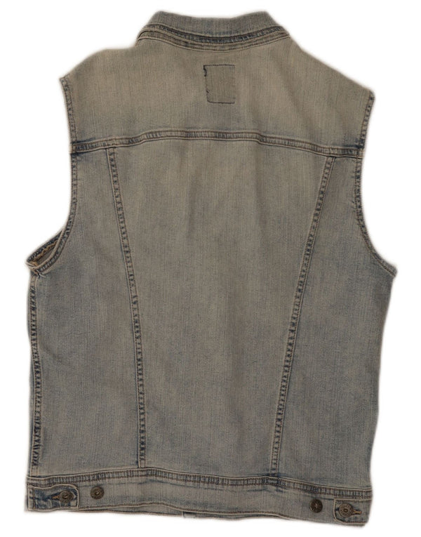 Gilet in denim da uomo Rifle UK 38 cotone blu medio