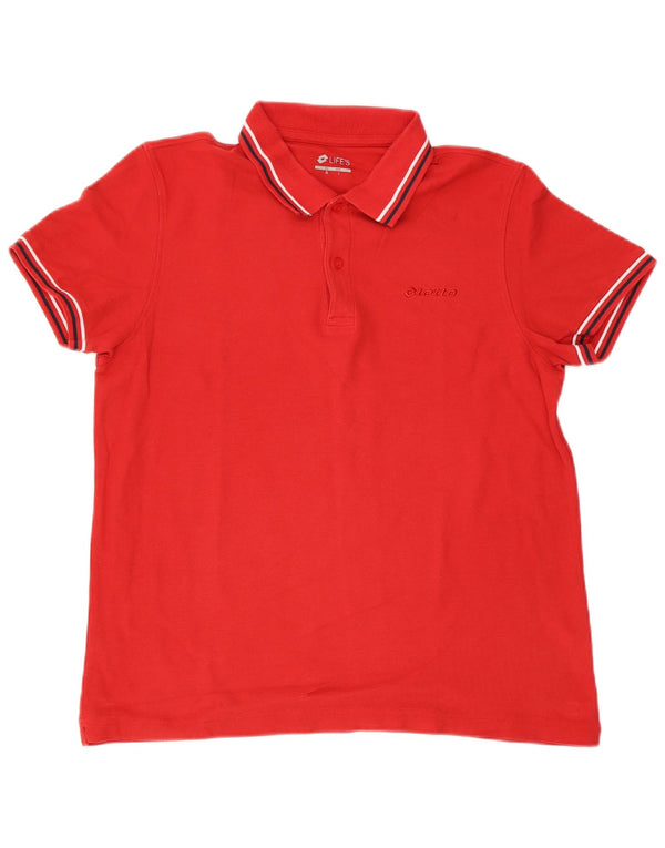 Polo da uomo Lotto Large in cotone rosso