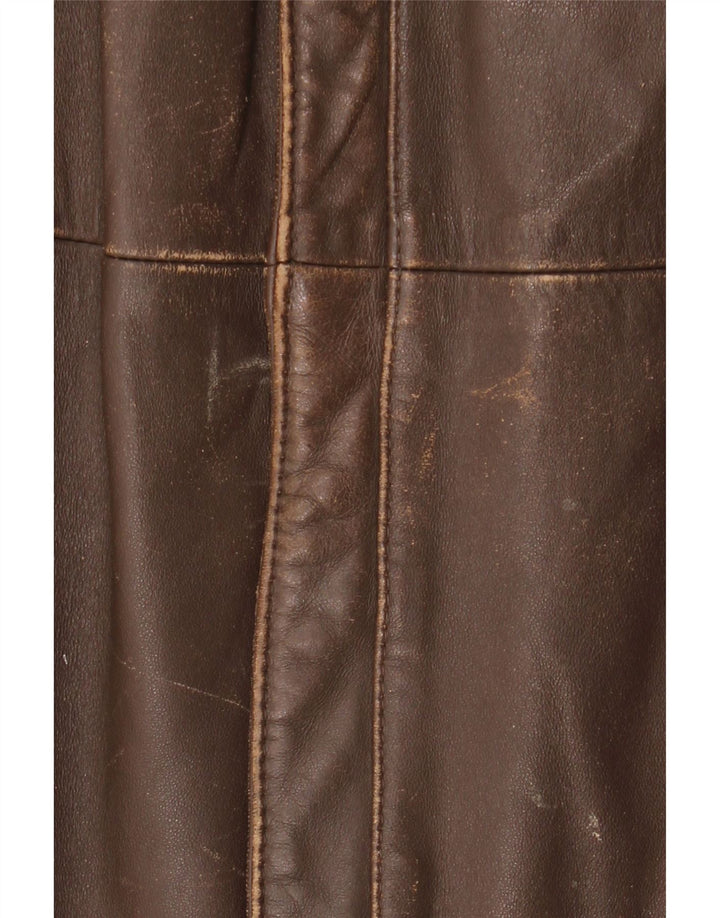Giacca in pelle vintage da uomo IT 52 XL in pelle marrone