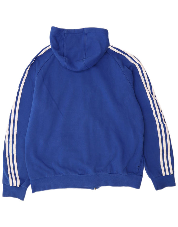 Felpa con cappuccio con zip grafica Adidas Team GB da uomo grande in cotone blu