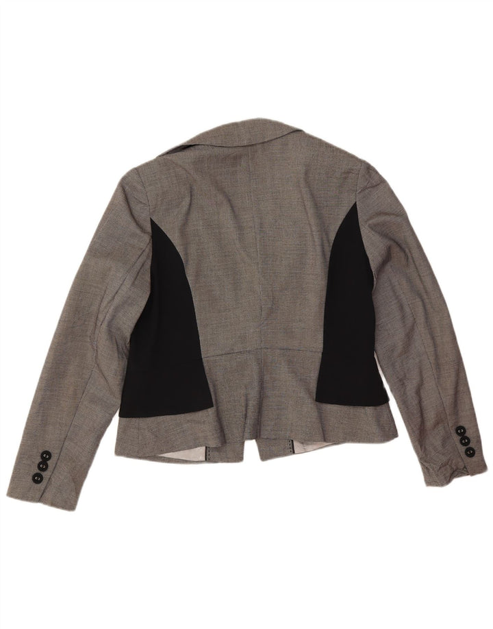 Giacca blazer corta da donna Marks & Spencer UK 14 Large Grey Colourblock