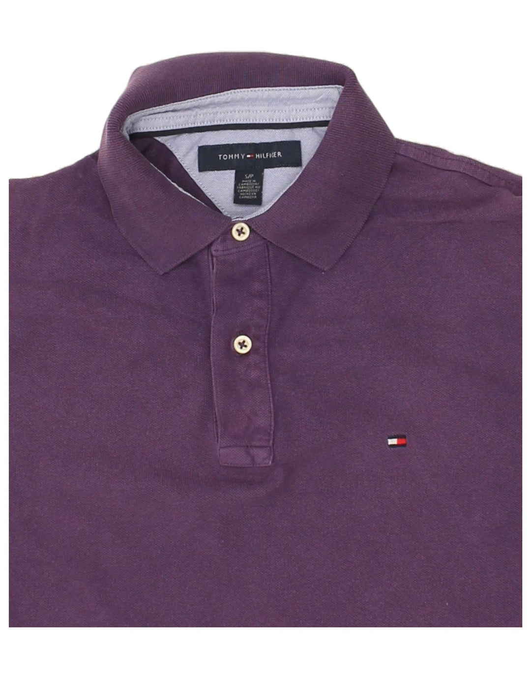 TOMMY HILFIGER Mens Polo Shirt Small Purple Cotton Vintage Tommy Hilfiger and Second-Hand Tommy Hilfiger from Messina Hembry 
