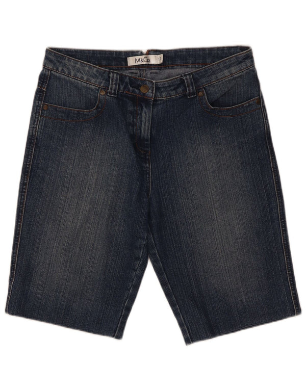Pantaloncini di jeans da donna M&Co UK 12 medi W32 cotone blu