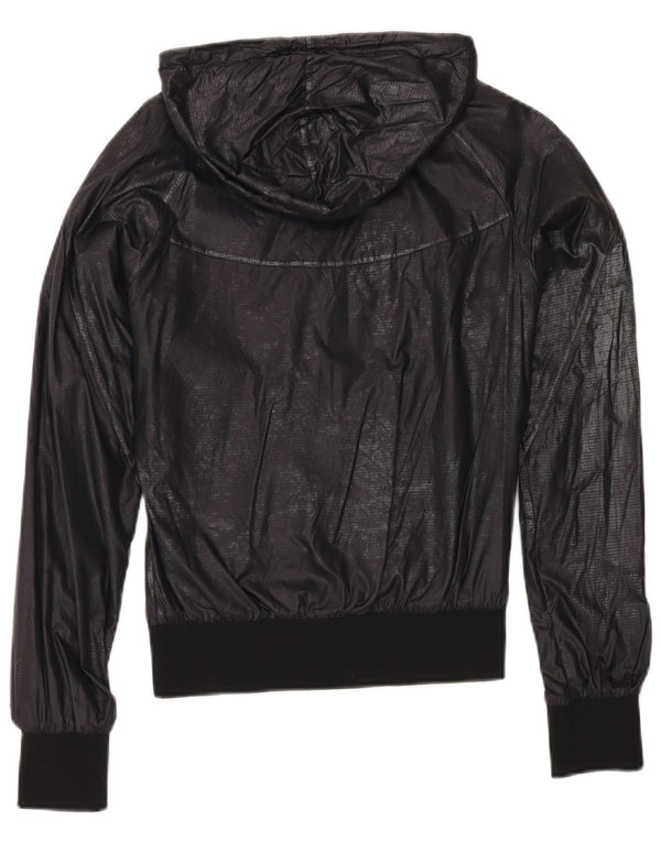 Giacca a vento con cappuccio da donna Nike UK 10 Small nylon blu navy