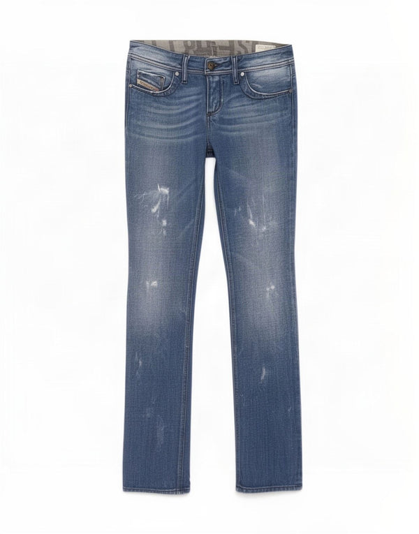 Diesel Womens Lowky Distressed Straight Jeans W28 L32 Blue Cotton
