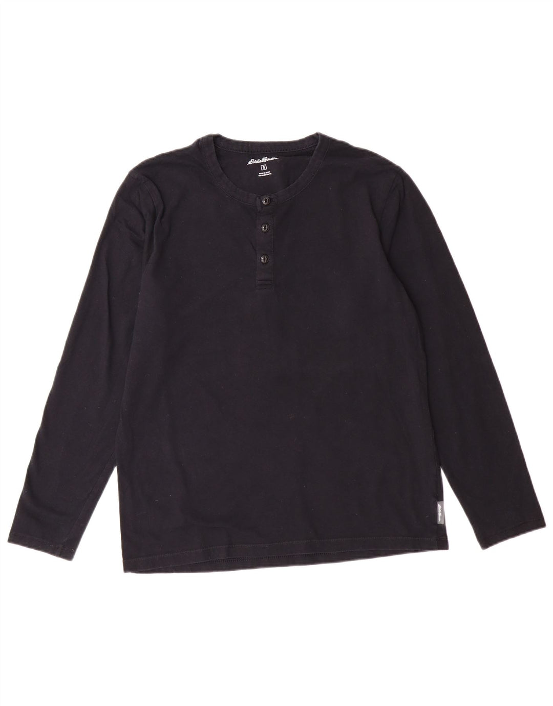 EDDIE BAUER Top da uomo a manica lunga piccolo in cotone blu navy