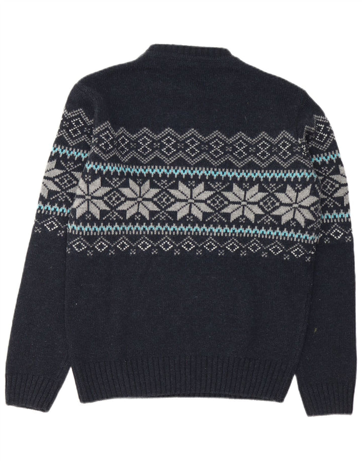 Maglione maglione girocollo da uomo Watsons EU 48/50 medio blu navy Fair Isle