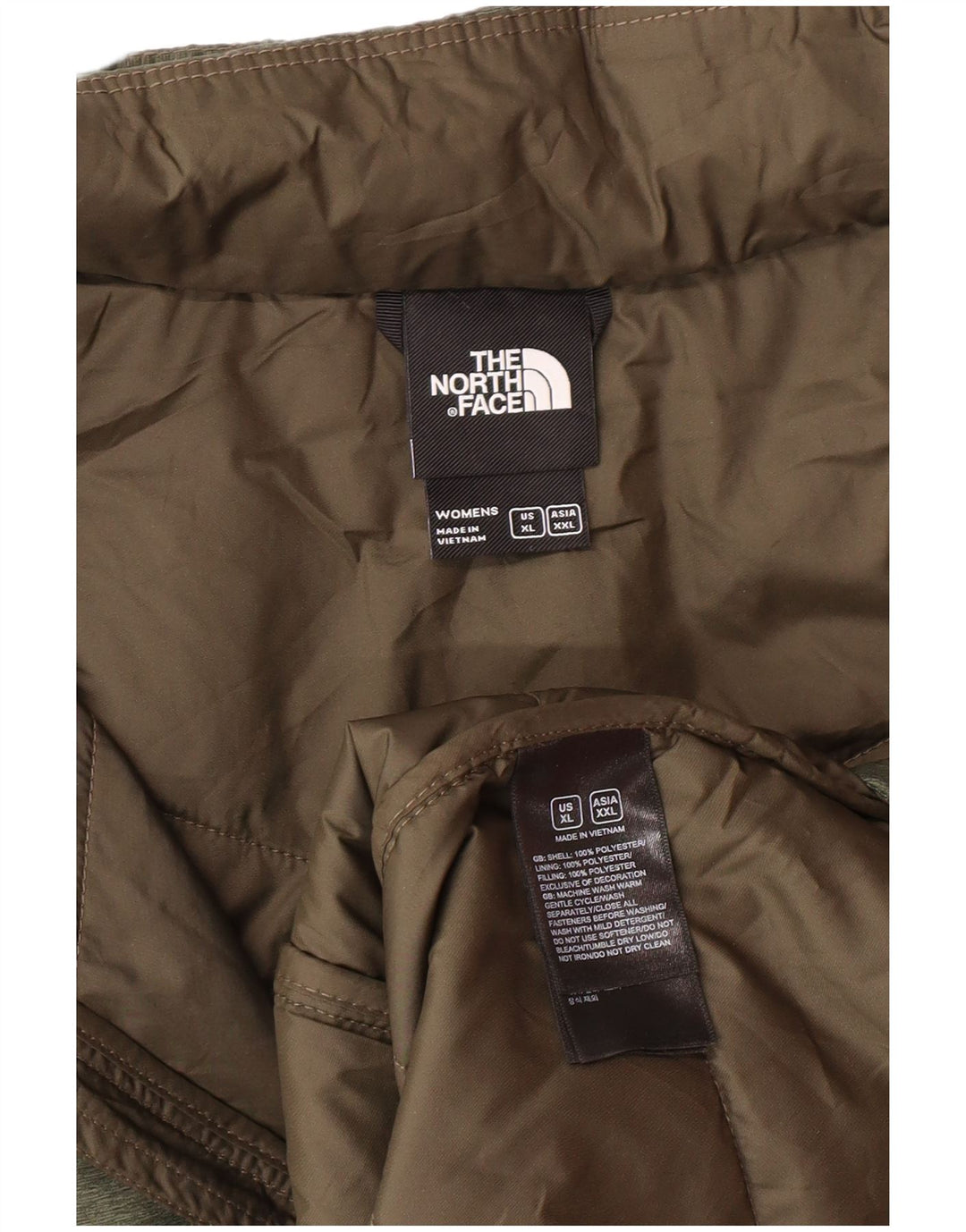 Cappotto imbottito con cappuccio da donna The North Face UK 18 XL poliestere kaki moderno