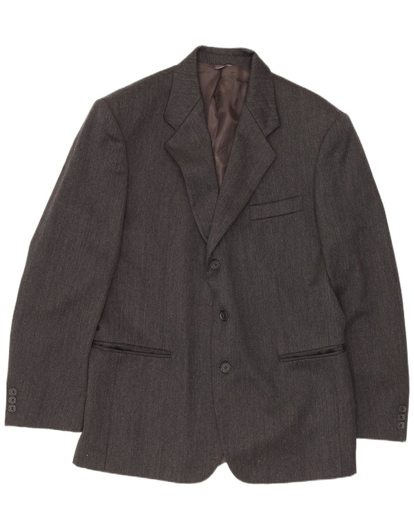 Giacca blazer da uomo a 3 bottoni Cacharel UK 40 grande grigia classica