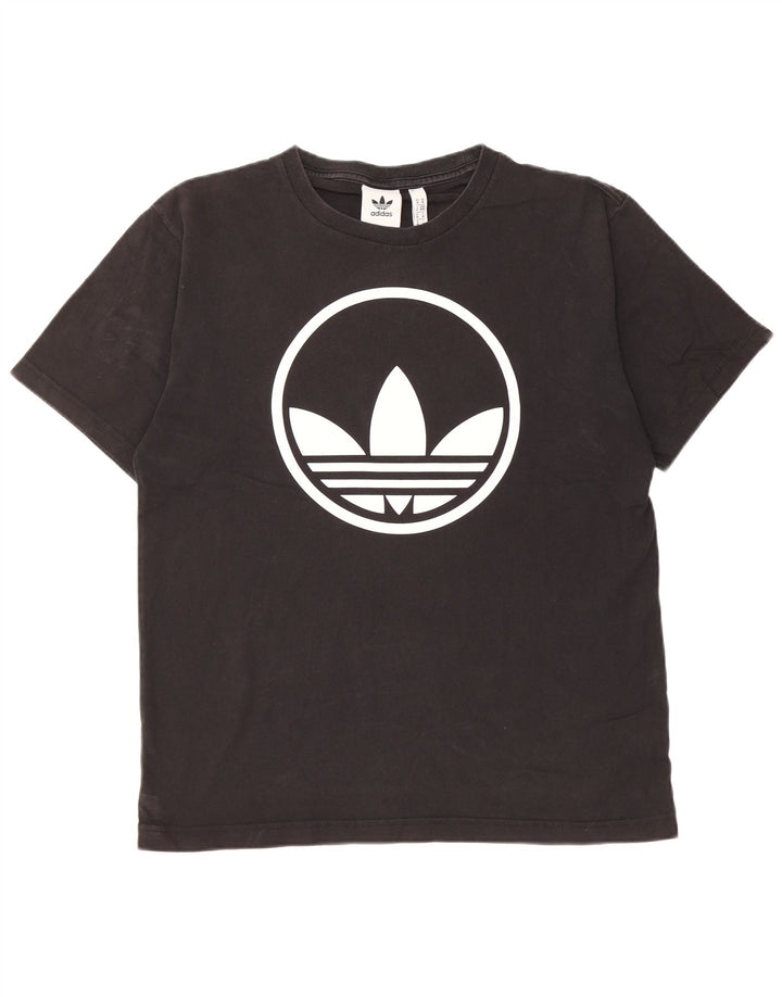 T-shirt grafica da uomo Adidas Top in cotone nero medio