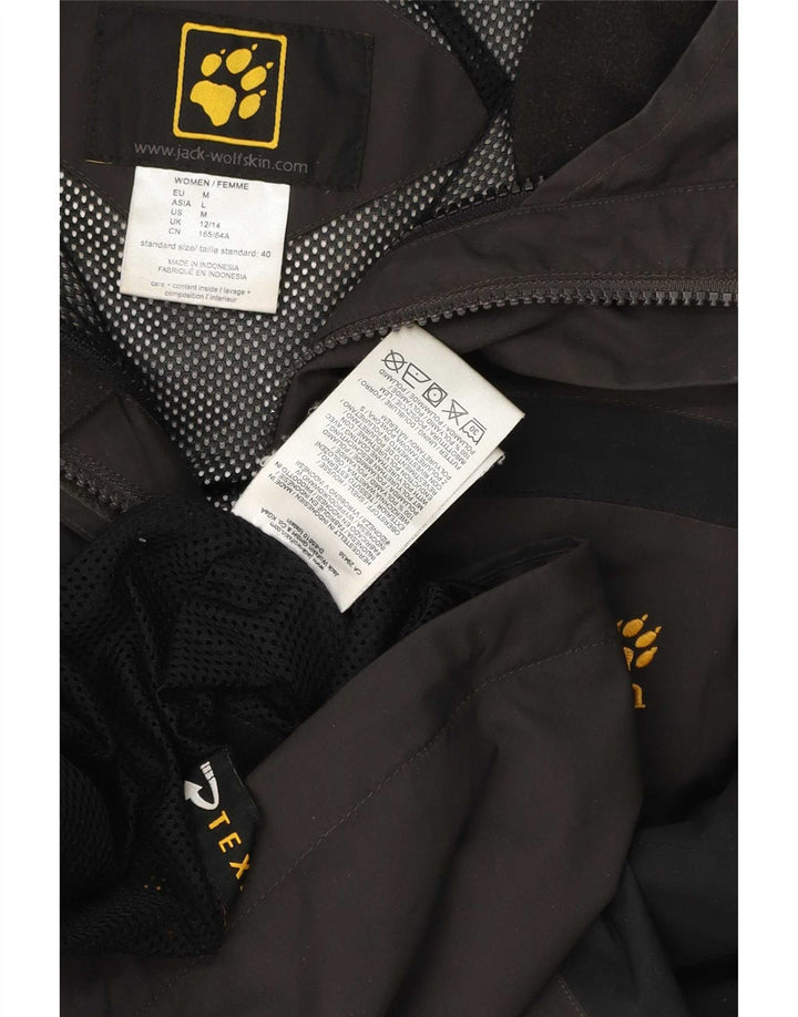 Giacca antipioggia con cappuccio da donna Jack Wolfskin UK 12/14 Colorblock marrone medio