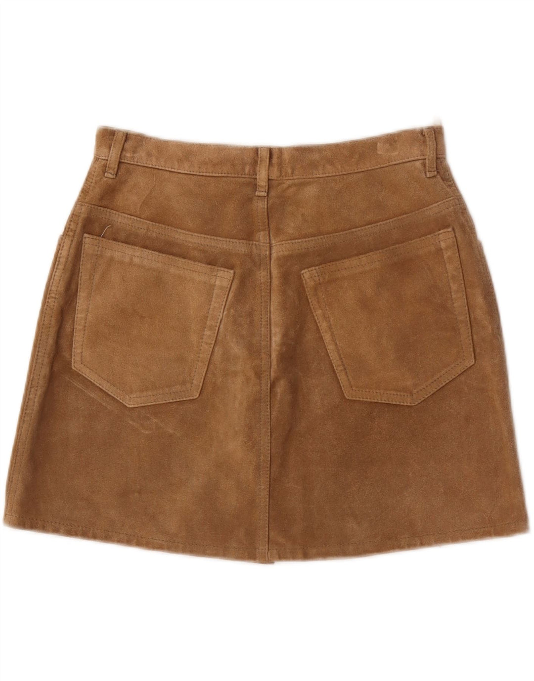 Minigonna da donna in pelle scamosciata Sisley IT 44 media W28 in pelle marrone