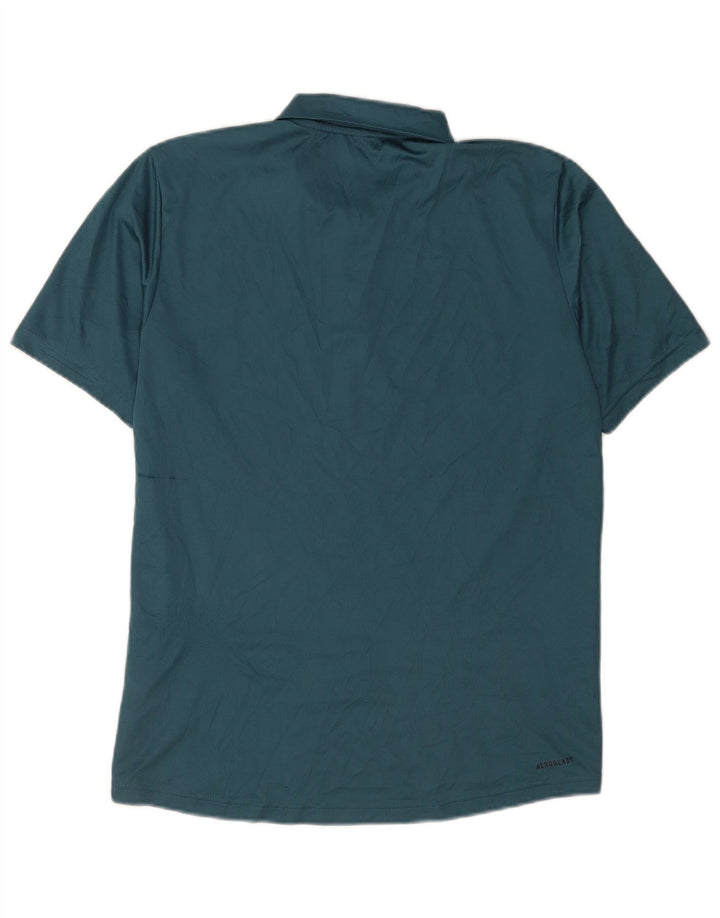 Polo Adidas da uomo in poliestere blu medio