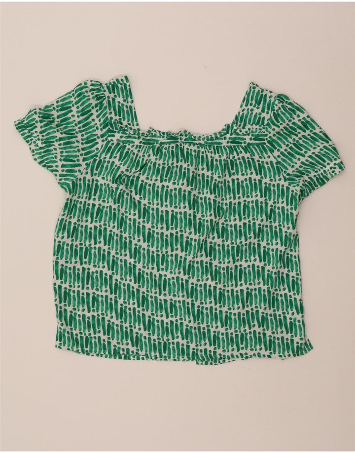 MONSOON Camicetta corta oversize da donna UK 16 Large Green Striped