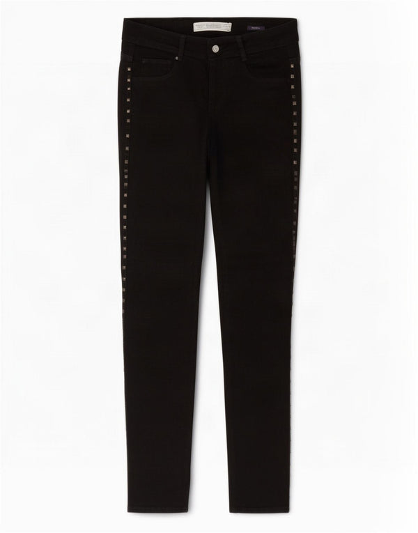 Zara Womens Trafaluc Skinny Casual Trousers EU 36 XS W26 L31 Black