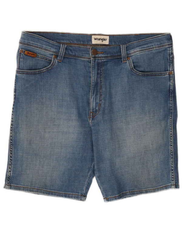 Pantaloncini di jeans Wrangler da uomo Texas W34 di grandi dimensioni in cotone blu