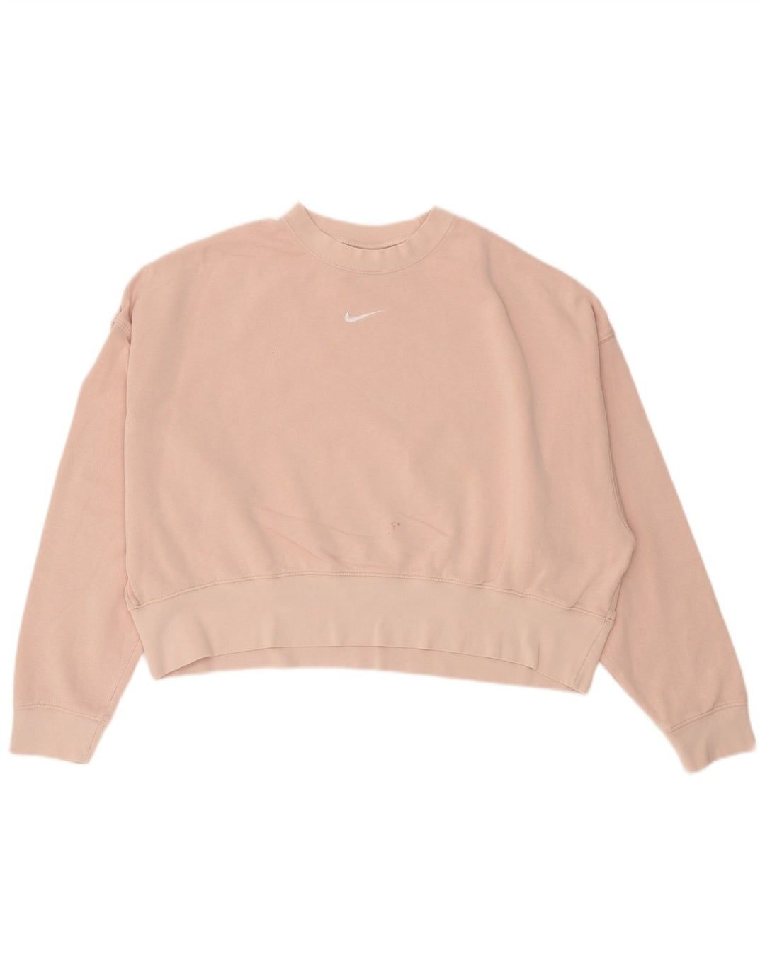 Felpa corta oversize da donna Nike, maglione UK 10, piccolo cotone rosa
