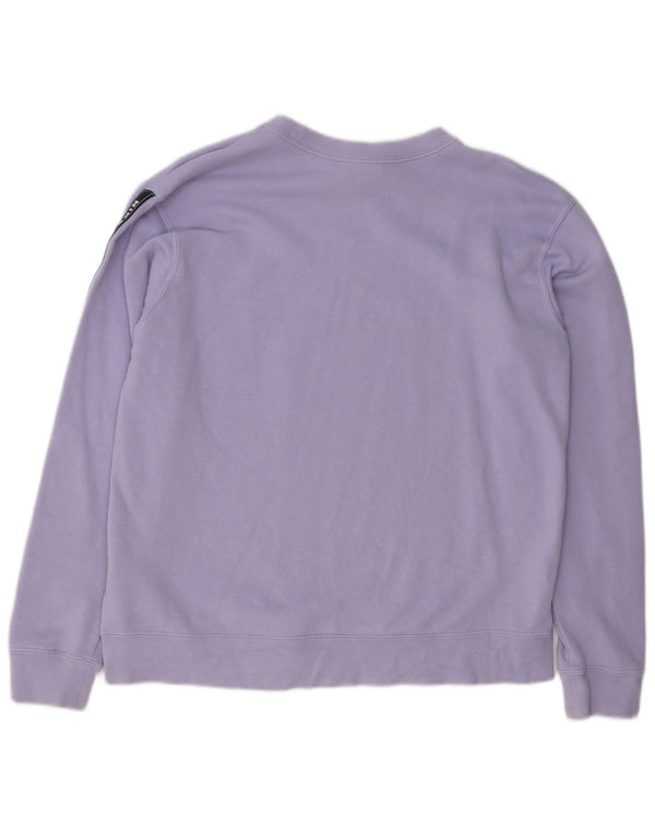 Felpa con grafica Nike da donna, maglione UK 14, cotone viola medio