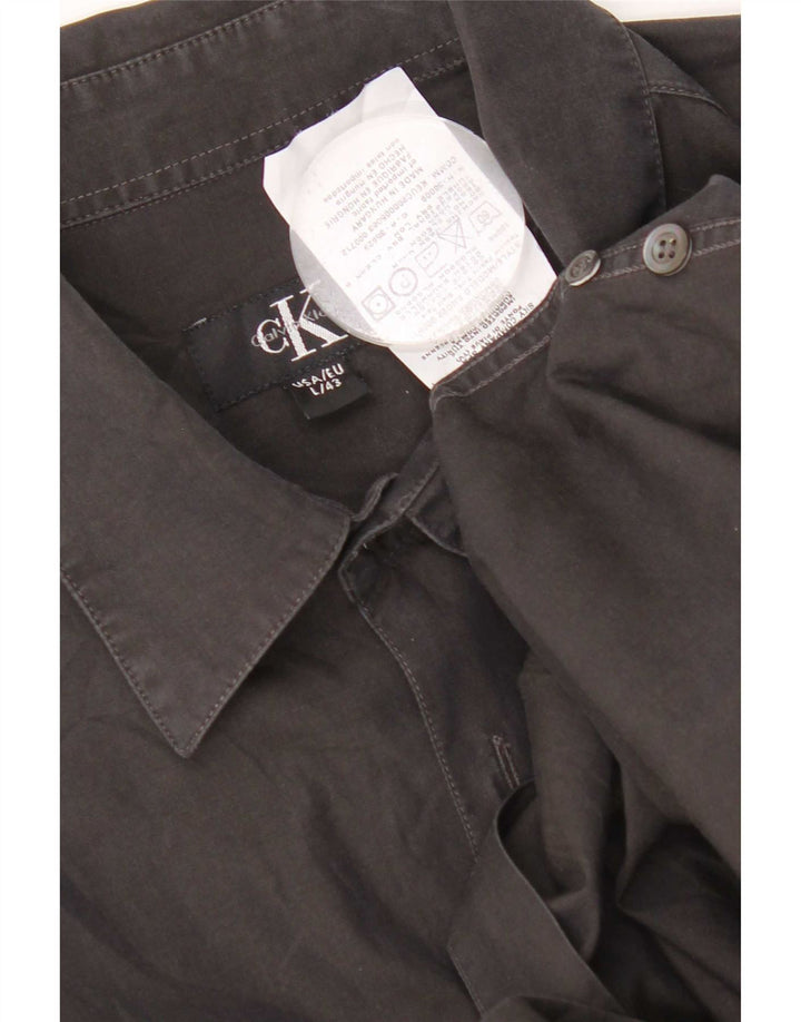 Camicia da uomo Calvin Klein taglia 43 grande cotone nero
