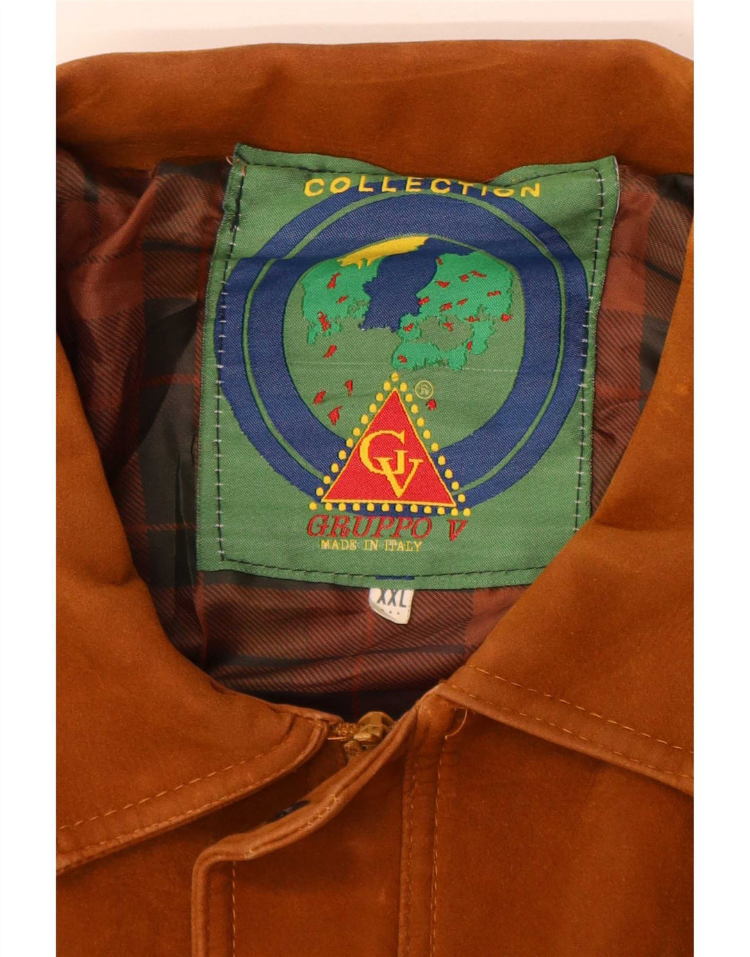 Giubbotto bomber in pelle scamosciata da uomo Gruppo V UK 44 2XL Marrone
