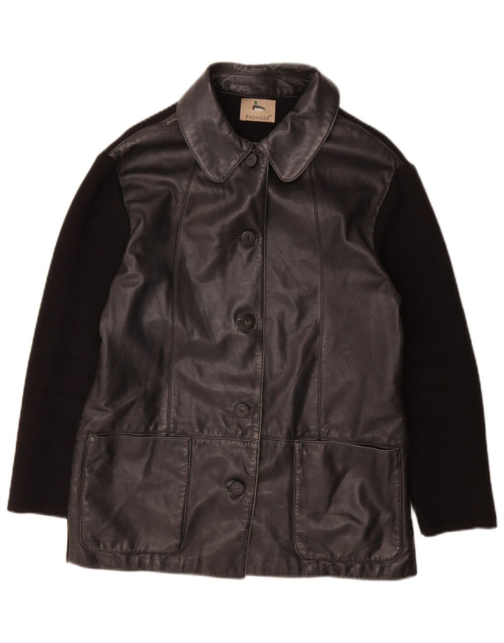 Giacca in pelle da donna Premode UK 12 pelle nera media