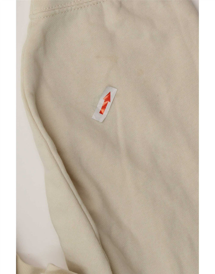 Felpa oversize corta da donna Nike, maglione UK 14, cotone bianco sporco medio