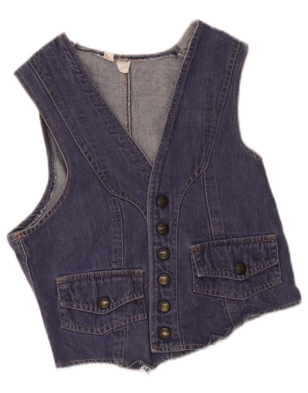 Gilet di jeans vintage per bambina 8-9 anni Blu