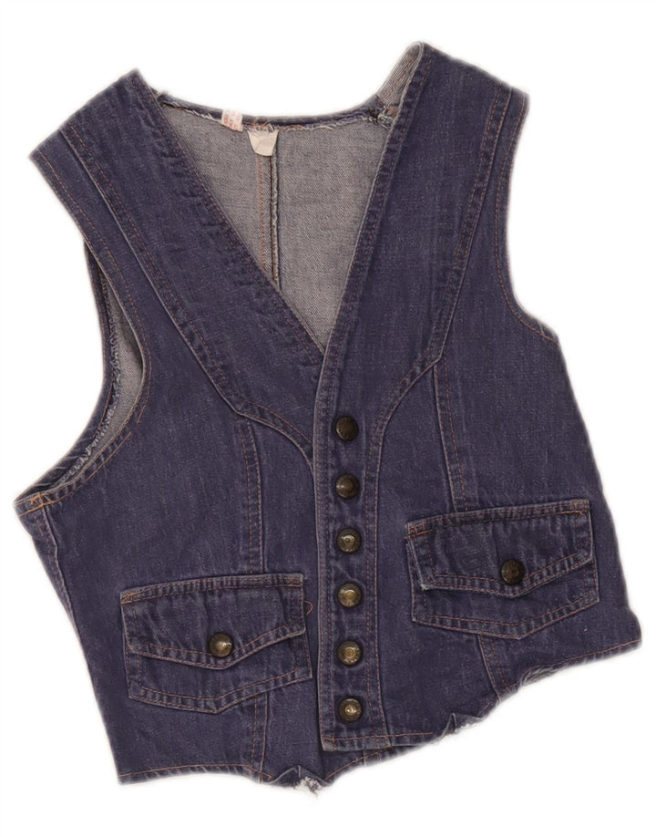 Gilet di jeans vintage per bambina 8-9 anni Blu