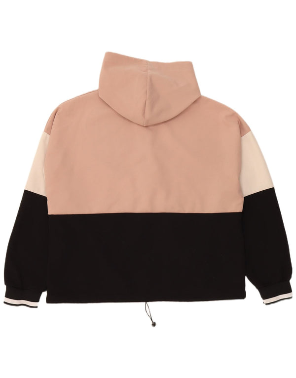 Maglione con cappuccio e zip da donna Zara UK 16 Large in poliestere color block rosa