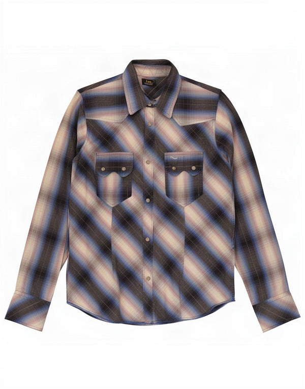 Lee Camicia da donna UK 14 Large Blue Plaid