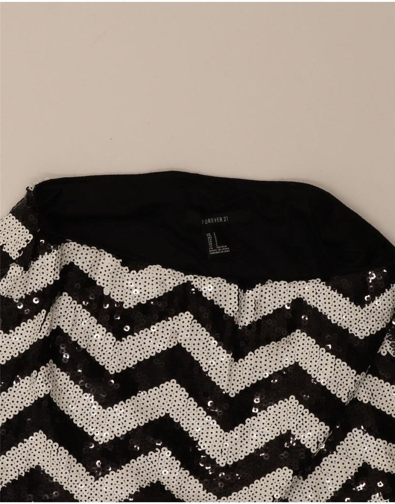 FOREVER 21 Womens Sequin Mini Skirt Small W26  Black Chevron Vintage Forever 21 and Second-Hand Forever 21 from Messina Hembry 