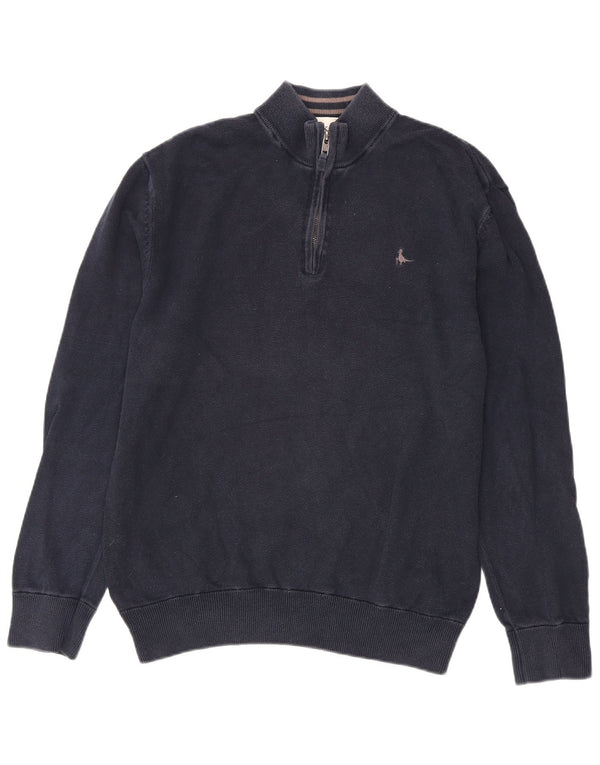 Maglione maglione con zip da uomo Jack Wills XL in cotone blu navy