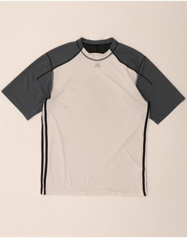 T-shirt da uomo ADIDAS Top Large in poliestere color block bianco