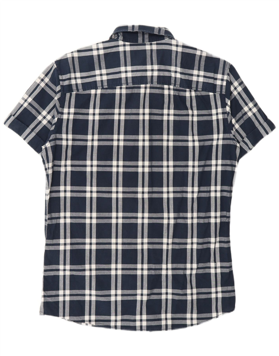 Camicia a maniche corte da uomo Jack & Jones in cotone a quadri blu navy medio