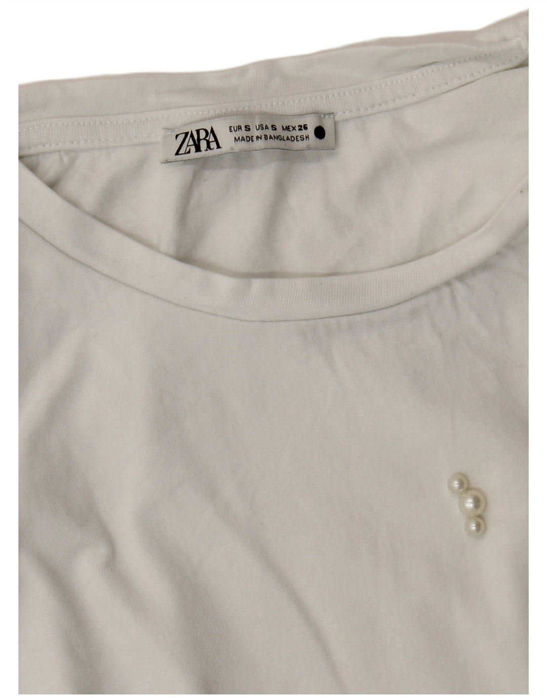 T-shirt da donna ZARA Top UK 8 piccola bianca