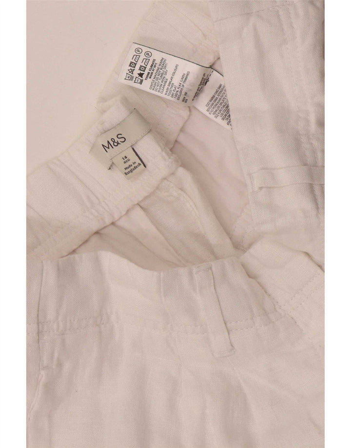 Pantaloni corti da donna Marks & Spencer UK 14 Large W32 L25 Bianco