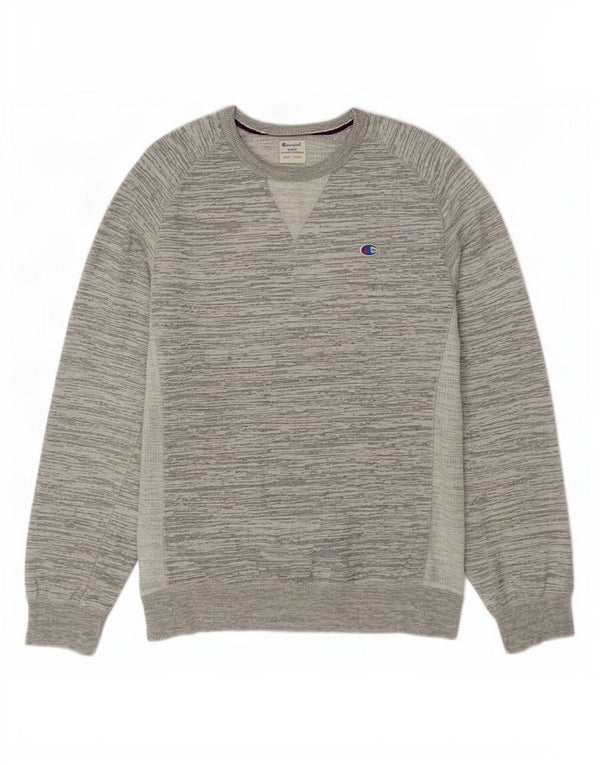 Felpa da uomo Champion Maglione grande cotone chiazzato grigio