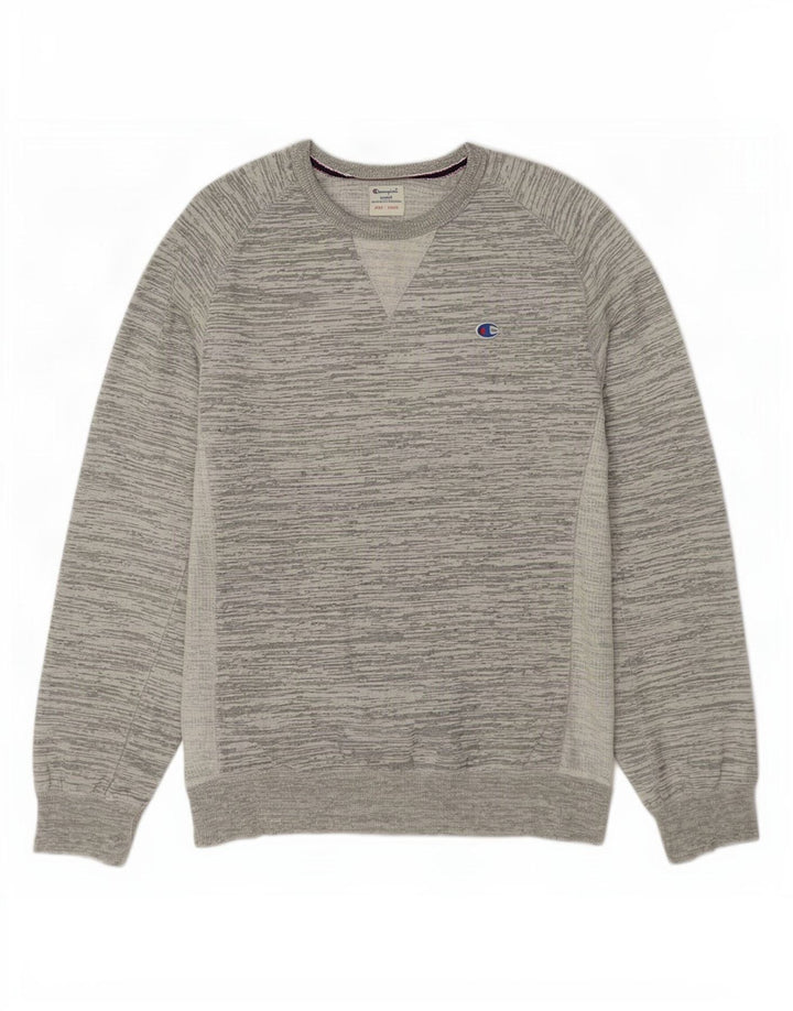 Felpa da uomo Champion Maglione grande cotone chiazzato grigio