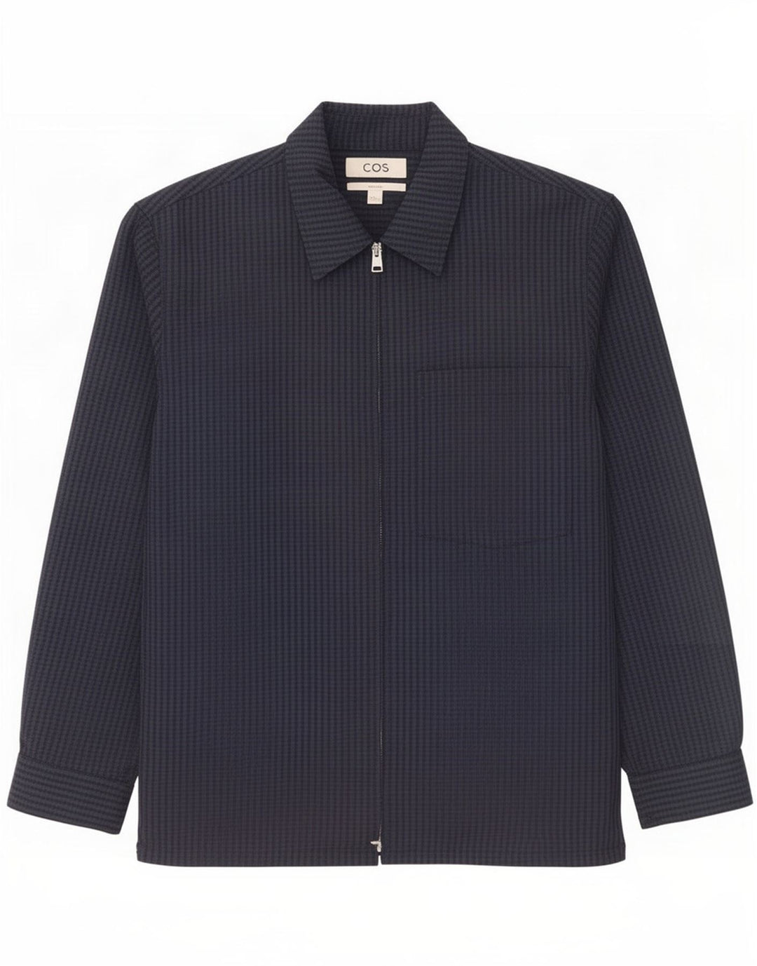 Giubbotto bomber rilassato da uomo Cos UK 38 medio in lana a quadretti blu navy