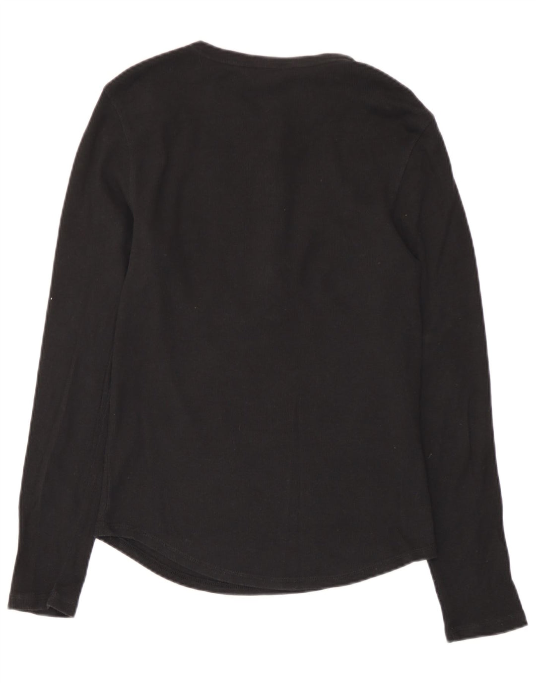 Marks & Spencer Top da donna manica lunga UK 10 piccolo cotone nero