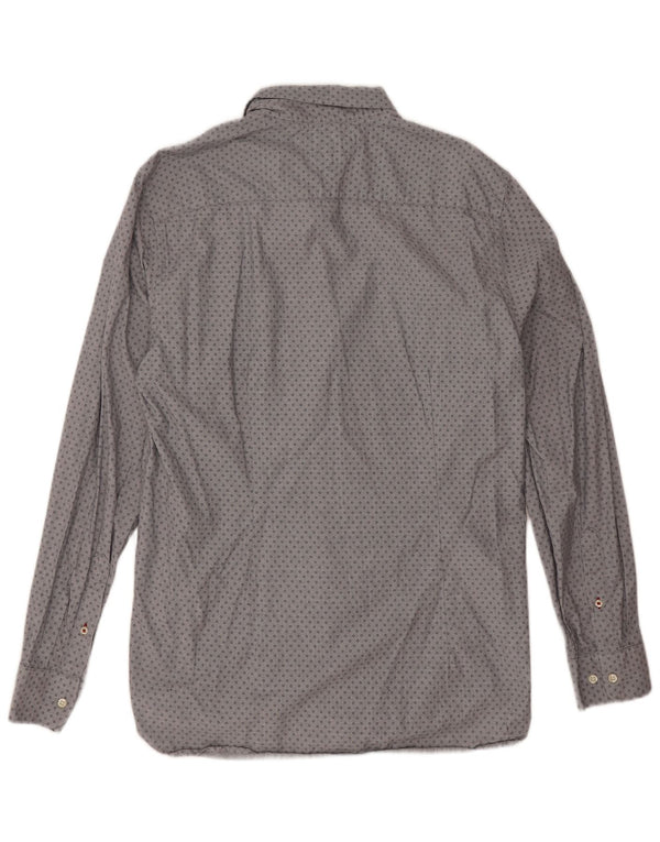 Camicia slim fit da uomo Tommy Hilfiger XL in cotone geometrico grigio